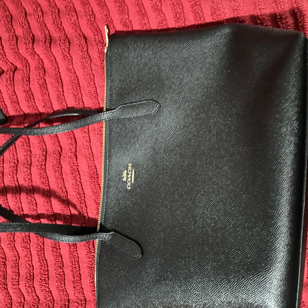 Coach Black Glossy Tote Bag authentic